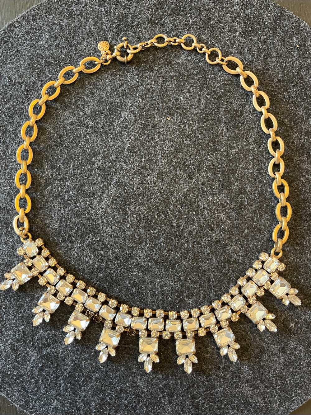 J CREW RHINESTONE CHUNKY CHAIN NECKLACE